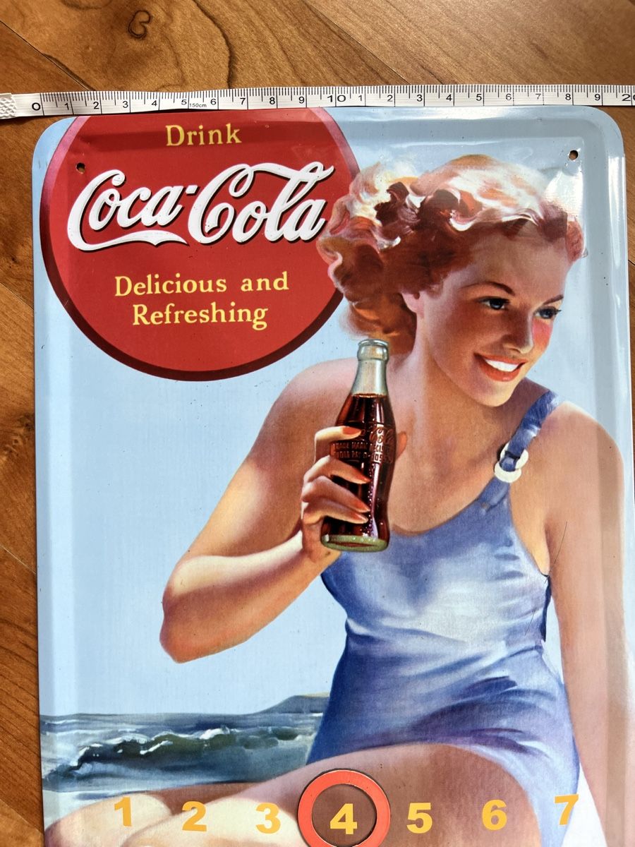 Coca-Cola Insegne: Blechschild Coca Cola Kalender – Usato da Allschwil venduto da sar_9sy9 7