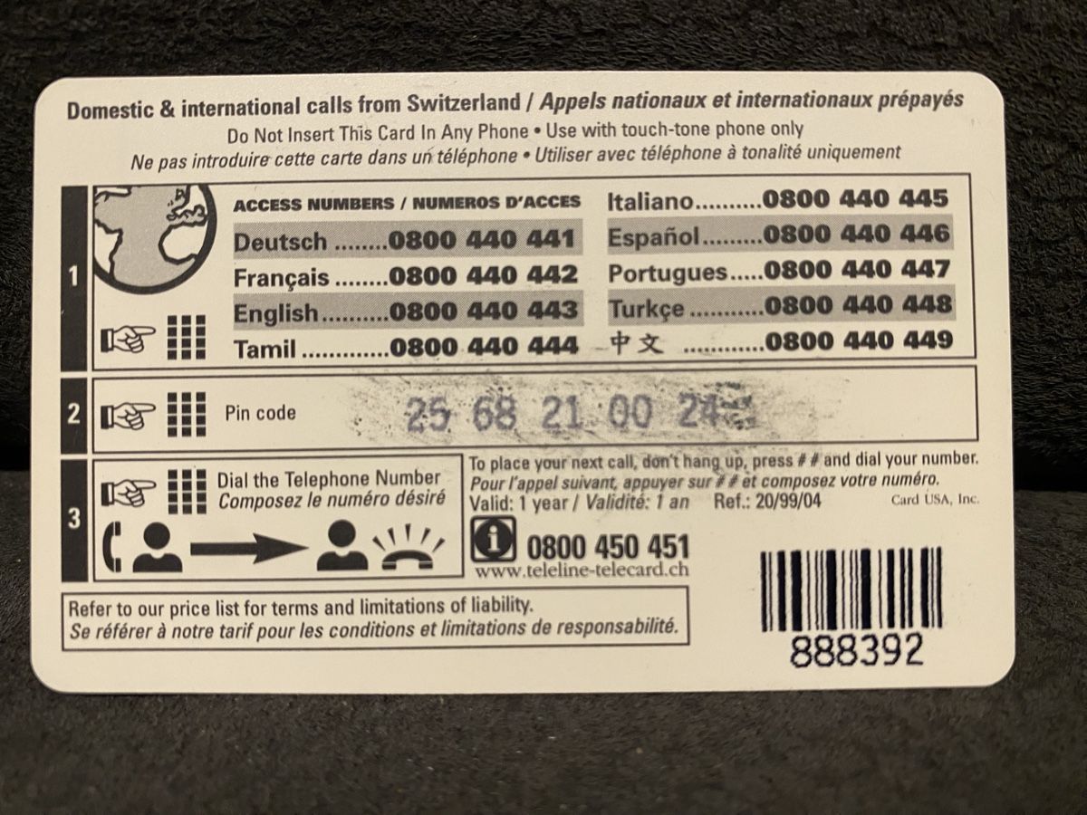 Telefon- & Taxkarten: Teleline – Gebraucht aus Lausanne von babacard10 1