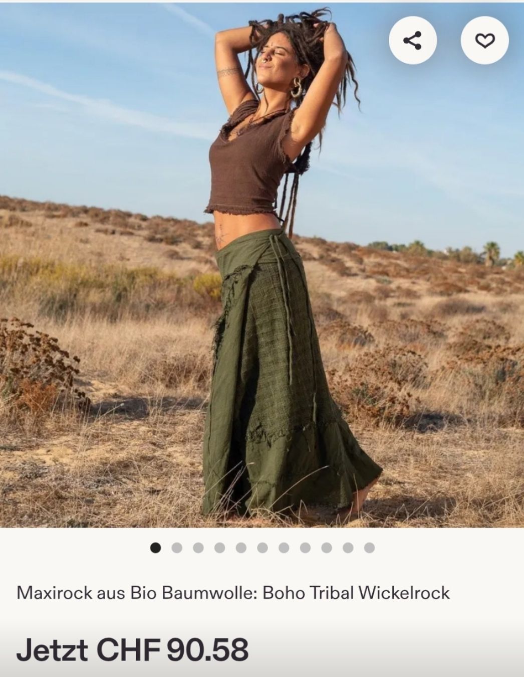 Gonne: Boho Wickelrock Bio Baumwolle  – Nuovo (secondo la descrizione) da Uznach venduto da maril0u 1