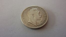 Silbermünze aus Preussen : zwei Mark König Wilhelm II 1898