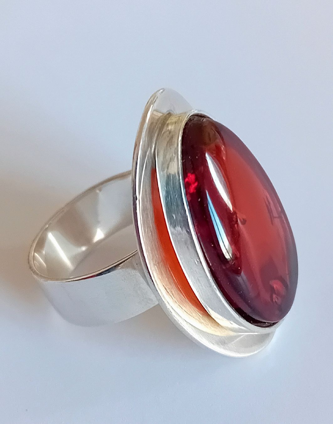 Anelli: Ring Silber mit Cherry Bernstein – Usato da Stans venduto da wer_fd5f 2