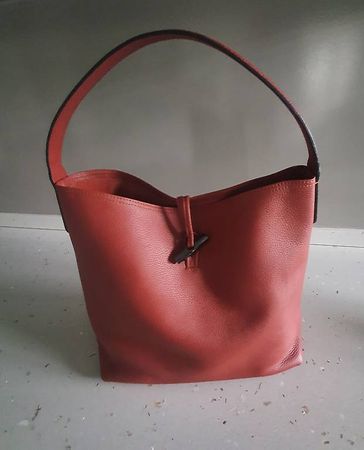 Longchamp Damen Tasche Leder rot neuwertig