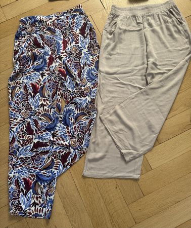 Sommerhose Set: Blumenmuster & Beige, Grösse 38