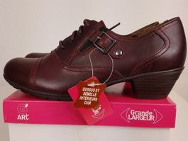 G-ART Komfort Echt Leder Halbschuhe Blockabsatz Gr. 40
