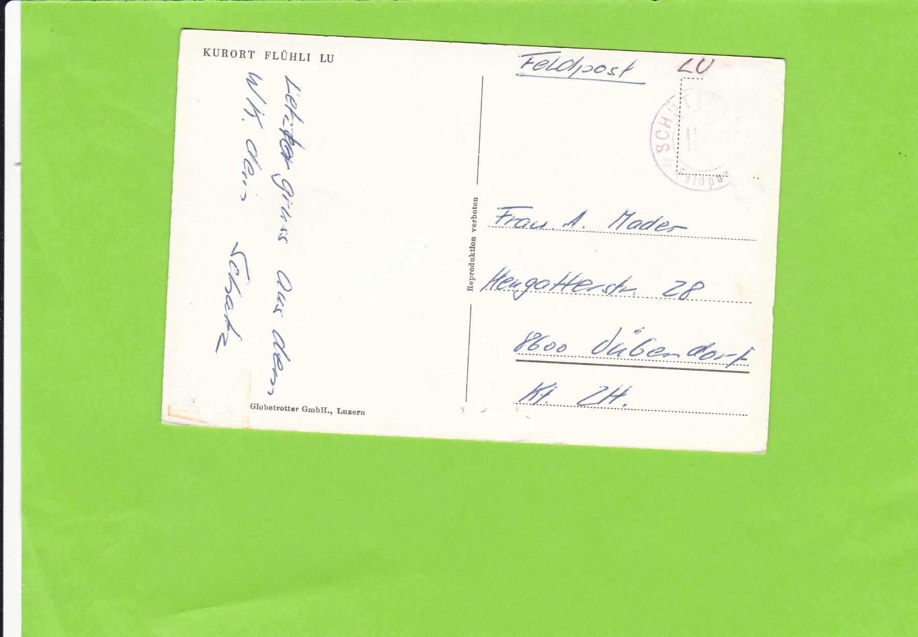 Cartoline postali: Strassenpartie Kurort Flühli LU--Oldtimer – Usato da St. Peterzell venduto da neckertal 1