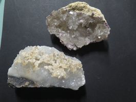 2 Kristalle, Calcit Druse von Harz, beide ca. 538 gr.