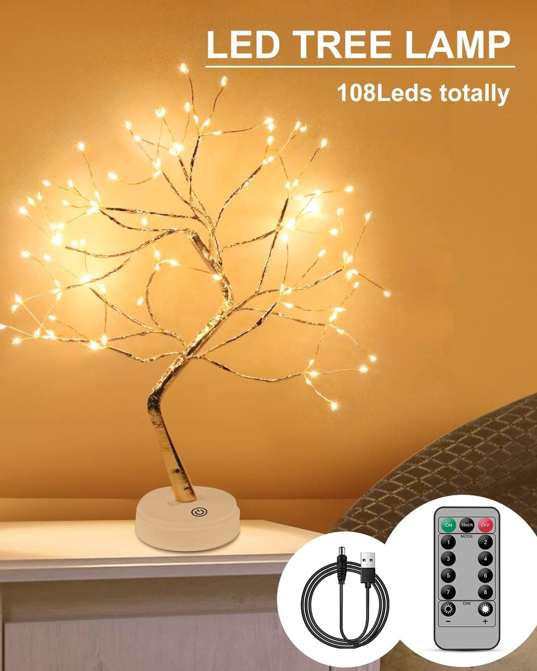 Lampen: LED Lichterbaum 108 LEDs 8 Modi dimmbar USB Batterie – Neu und originalverpackt aus St. Gallen von VerkaufsMaus50 3