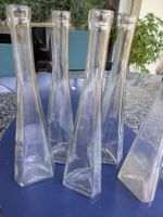 6 Glasflaschen konisch Klar Glas
