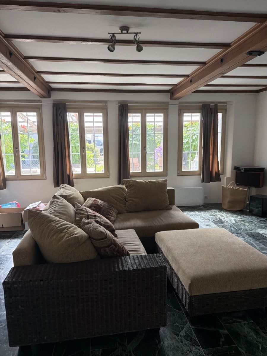 Sofas: Beiges Ecksofa mit Hocker – D'occasion à Glattfelden par Sparina 2