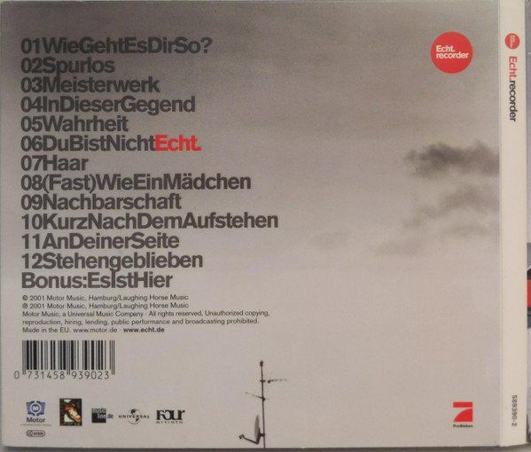 CD: Echt – Recorder, CD, D7 – Usato da Sessa venduto da discoverymedia 1