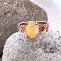 Unikate Silber Ring 925 mit Opale Grösse 56