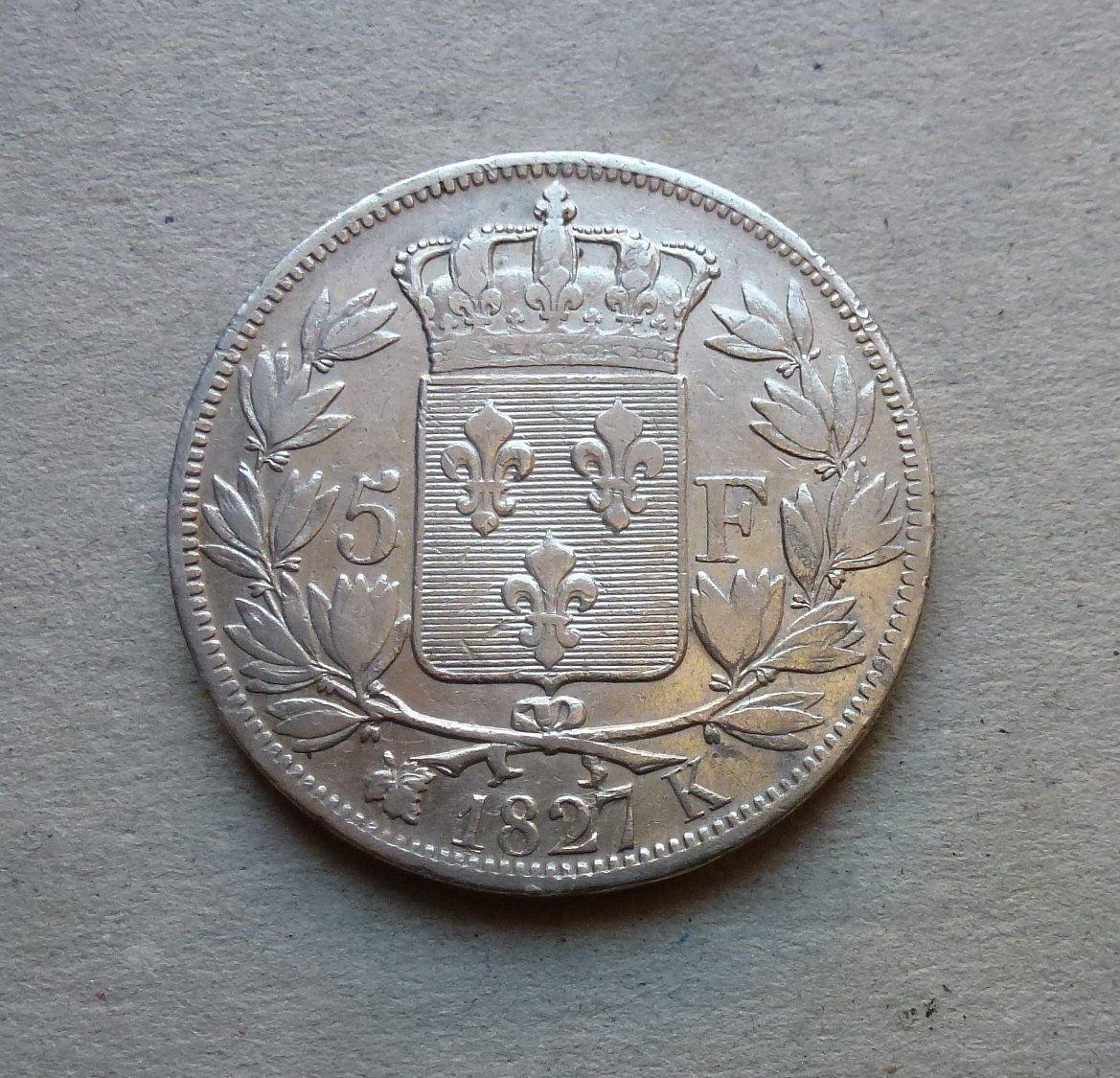 Alle Münzen: Frankreich ++ 5.- Francs 1827 K – Gebraucht aus Walkringen von Casablanca777 1