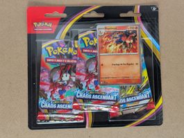 Pokémon – Tripack Chaos Ascendant + Carte Promo NEUF FR