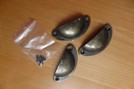 Retro - Vintage Muschelgriffe bronce - Preis für 3 Stück