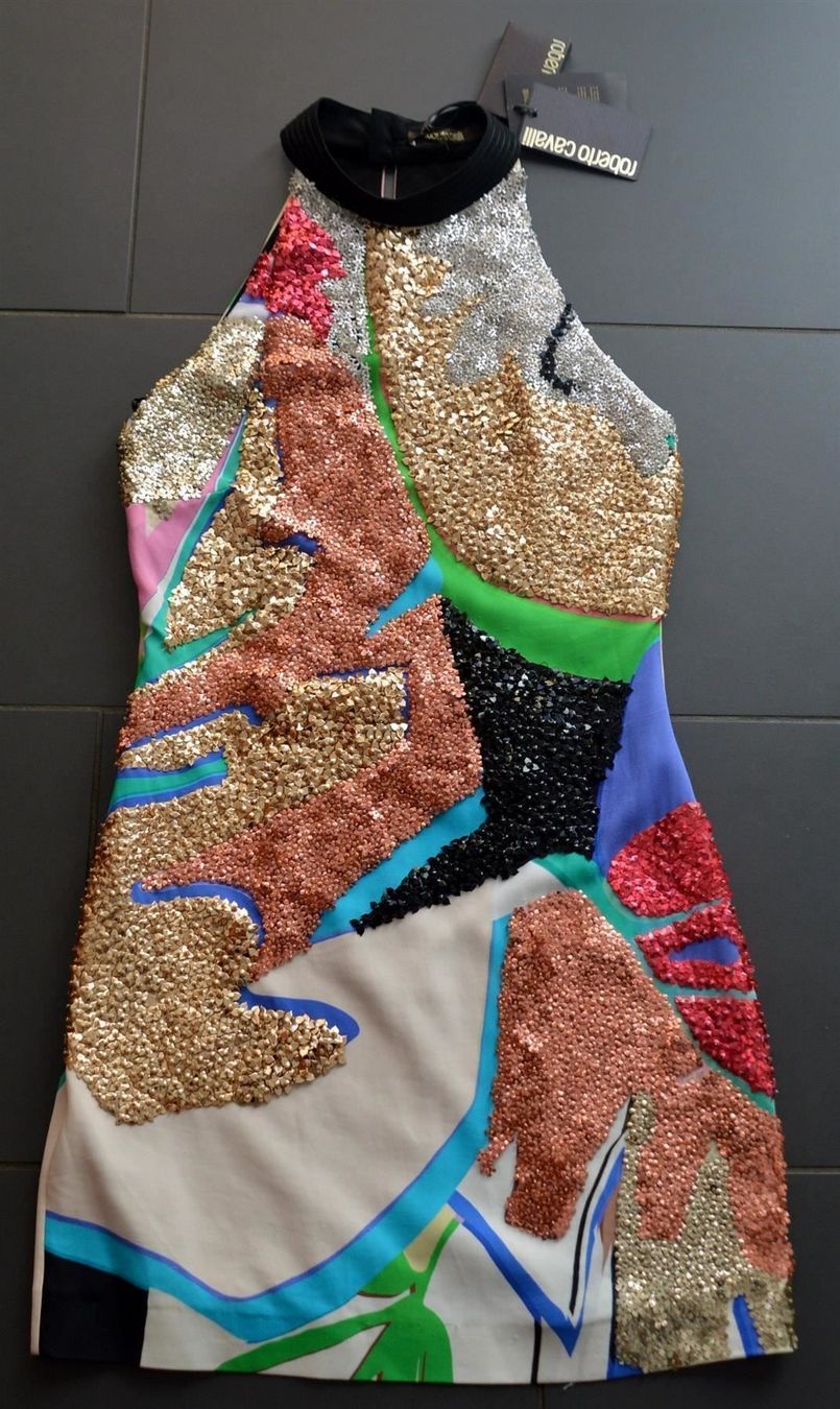 Roberto Cavalli Vestiti: Kleid / Robe à sequins Roberto Cavalli  .38 /40 – Nuovo (secondo la descrizione) da Collonges venduto da Auganien 5