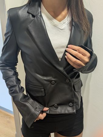 10sei0otto blazer doppiopetto in pelle Made In Italy 