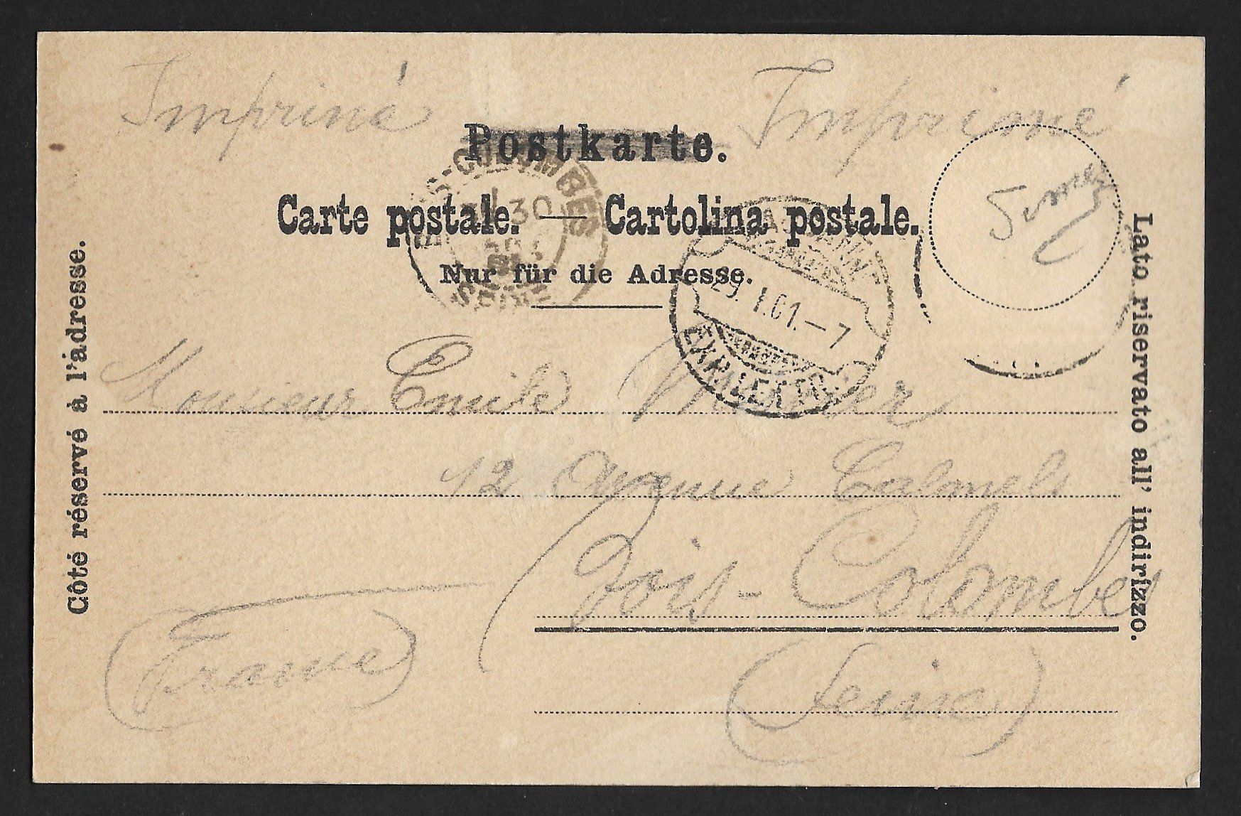 Cartoline postali: Carte Postale Barque du Lac Léman , 29 Janvier 1901 – Usato da Genève venduto da bolsillin 1