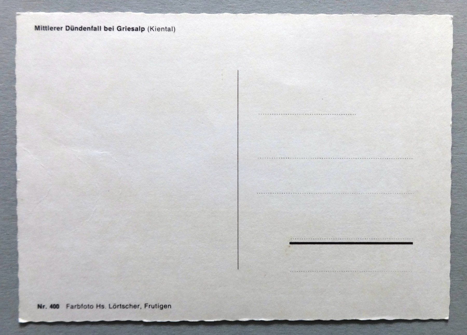 Cartoline postali: Mittlerer Dündenfall bei Griesalp (Kiental) – Difettoso da Fétigny venduto da Billy2miny 1