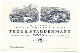 Trun (GR) Werbung Tuor & Staudenmann Tuchfabrik Truns Litho