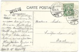 Stabstempel GENEVE auf Ambulant-Ansichtskarte  1906