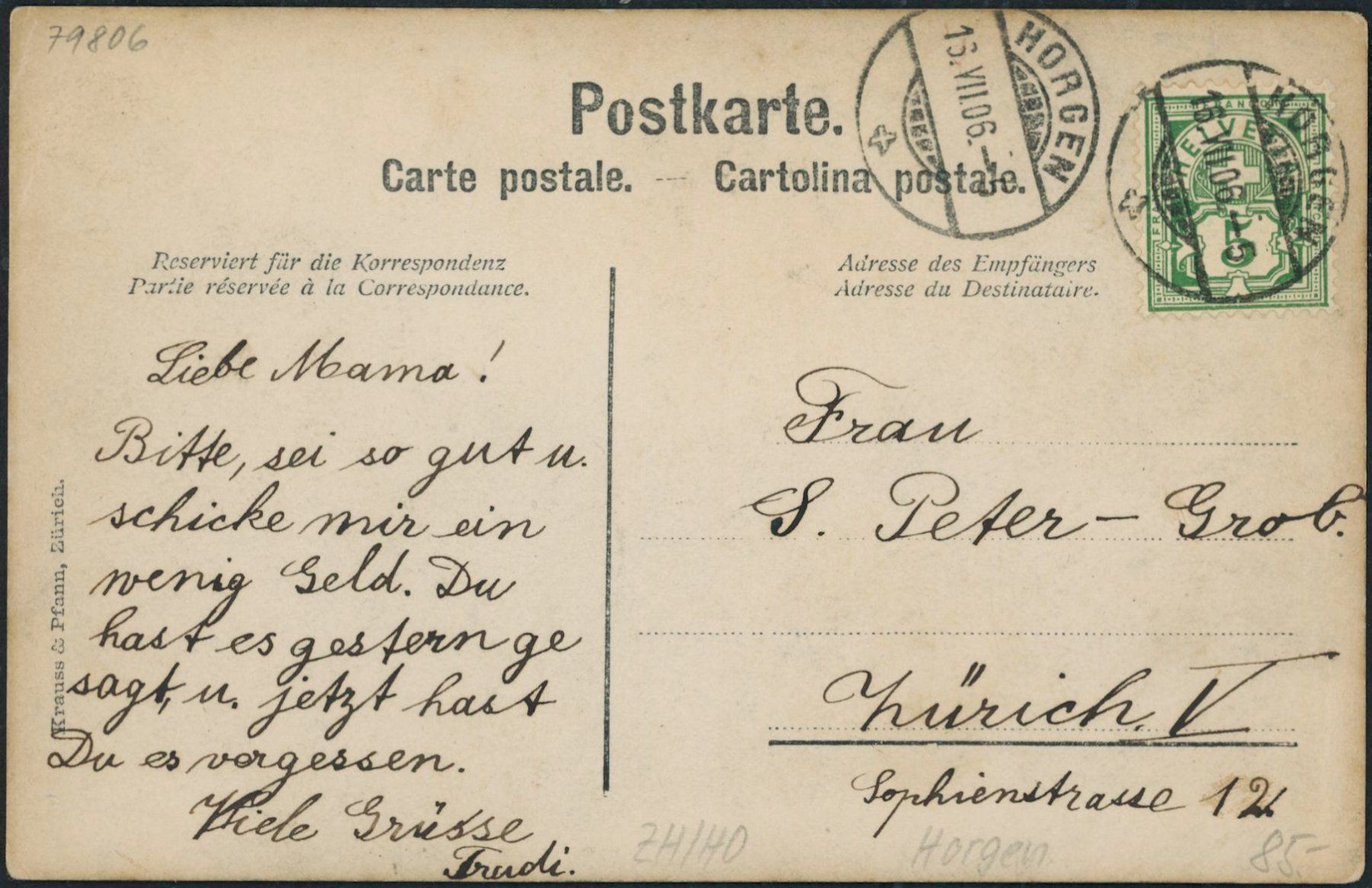 Cartoline postali: ZH Horgen – Usato da Schindellegi venduto da stationary 1
