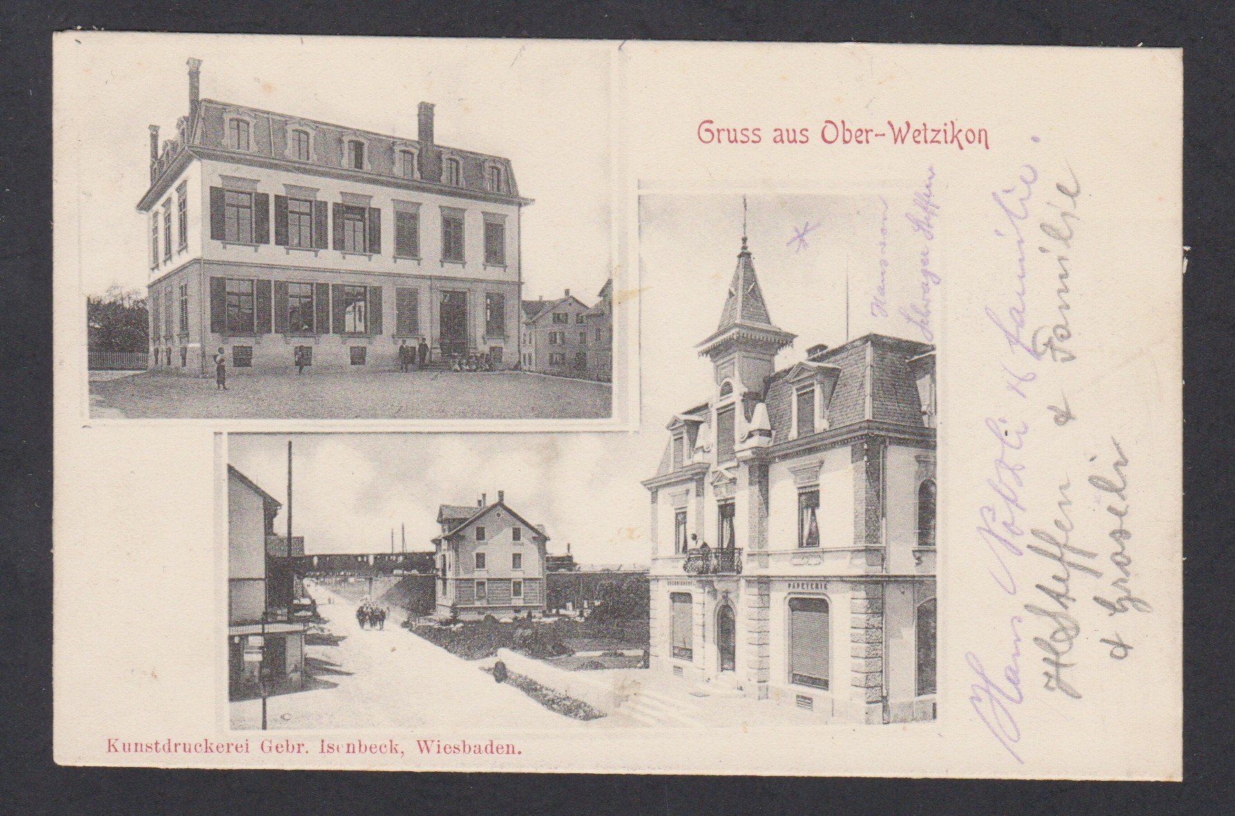 Cartoline postali: Ober- Wetzikon  ZH   -   alte Ansichtskarte von 1915 – Usato da Vitznau venduto da Ropaku