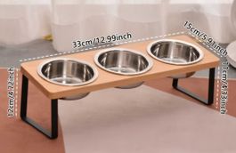 Futternapf Set mit 3 Edelstahlnäpfen .Neu