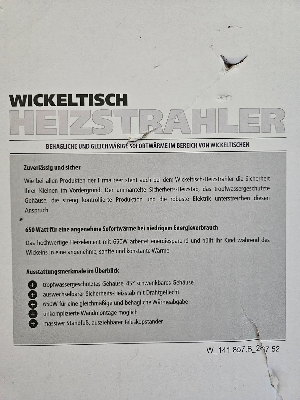 Reer Radiatori: Heizstrahler Wickeltisch, Fa. Reer – Usato da Zürich venduto da Jo.Be. 2