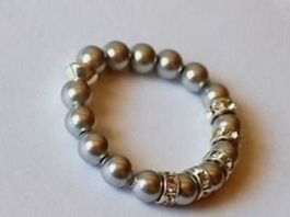 Elastischer Swarovski Fingerring Grösse 54