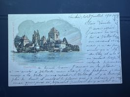 Alte Ansichtskarte Schloss Oberhofen am Thunersee, 1901