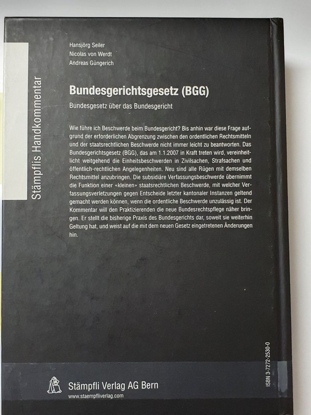 Libri: Handkommentar Bundesgerichtsgesetz BGG – Usato da Oberdorf BL venduto da BaldenEagle 1