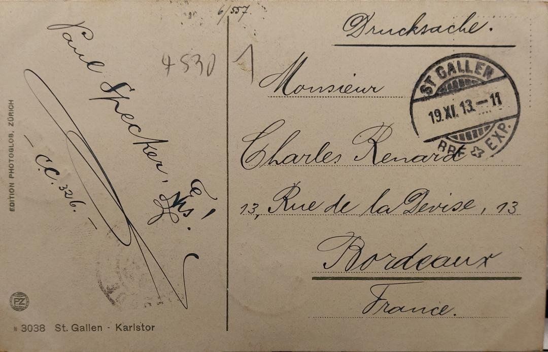 Cartoline postali: St. GALLEN - Karlstor - 1913 – Usato da Delémont venduto da Domdom1 1