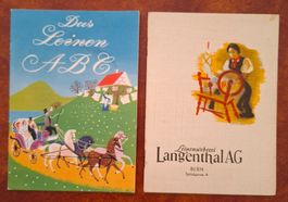 2 Werbe-Broschüren der Leinenweberei Langenthal AG ca. 1940