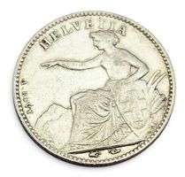 SCHWEIZ 1851 A – 1/2 FRANKEN – SITZENDE HELVETIA  SILBER 900