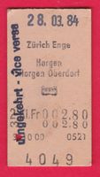 KARTON BILLETT, ZÜRICH ENGE - HORGEN OBERDORF, 2.KLASSE,EINF