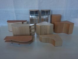 Puppenhaus Einzelmöbel 9er Set, Massivholz