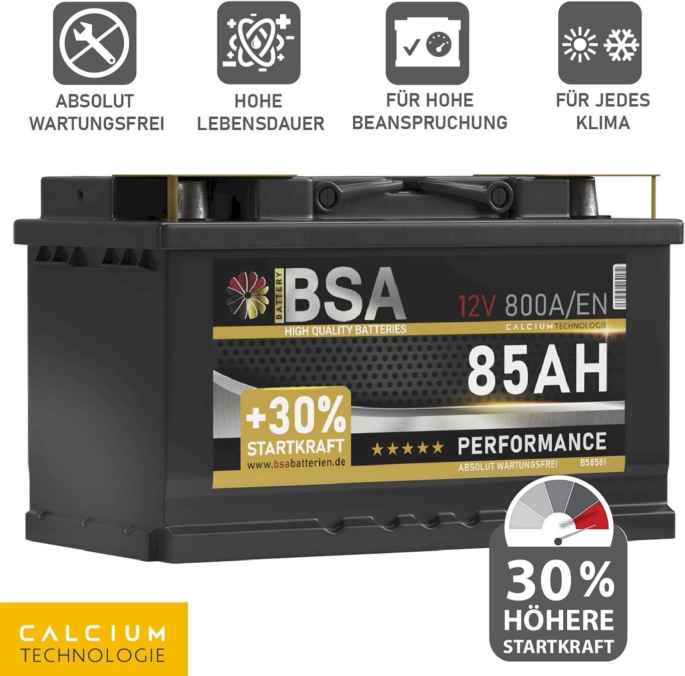 Batterien: BSA Autobatterie 85Ah 12V – Neu und originalverpackt aus Bottighofen von zaap 2