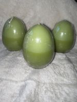 Osterdeko: 3er Set grüne Ei-Kerzen, neu, ungebraucht!