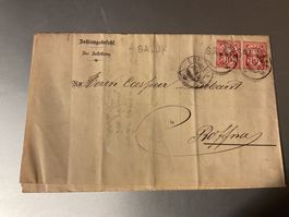 1893 Zahlungsbefehl mit Stabstempel SALUX - Roffna