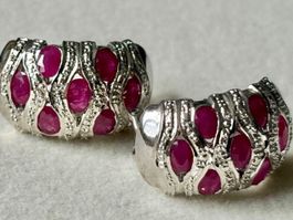 Rubin Creolen, Silber 925