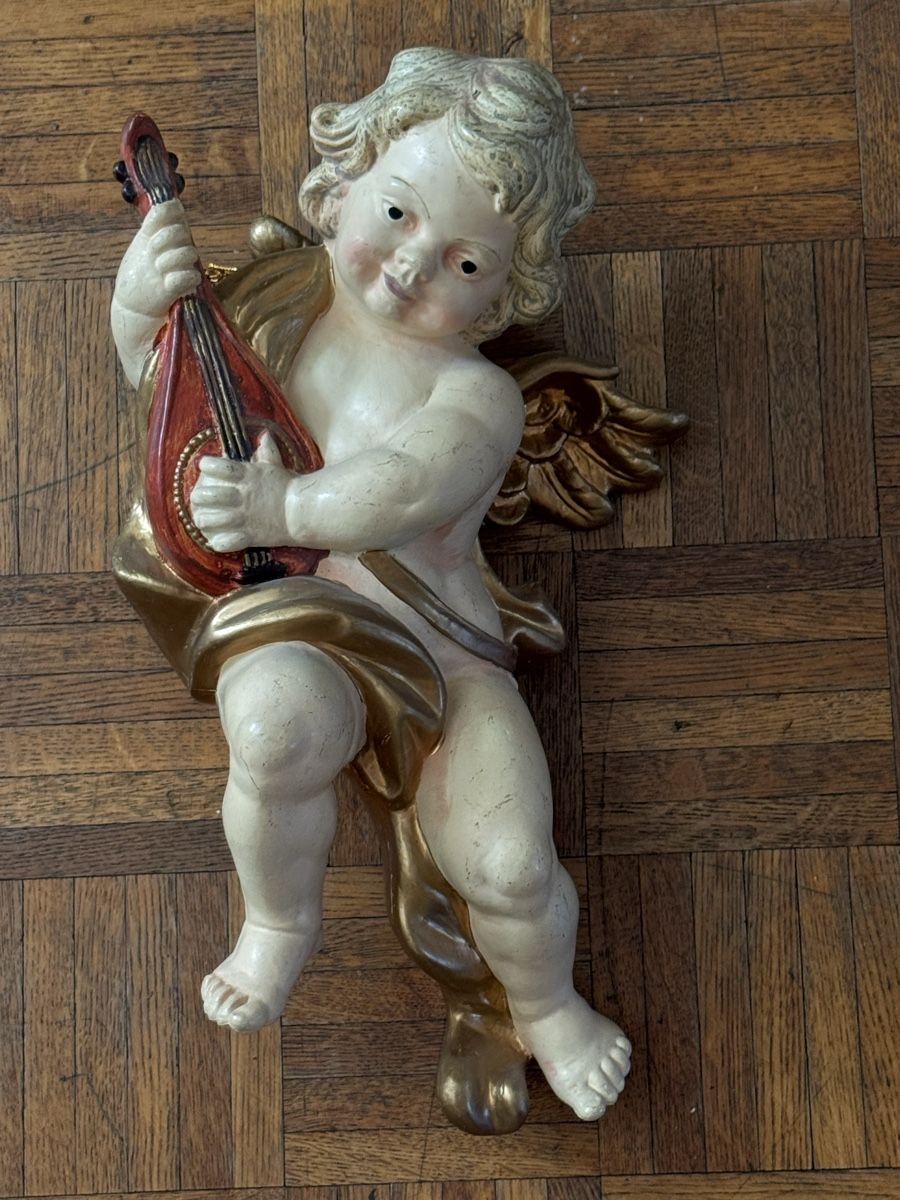 Figuren: Barocker Engel 1960 früher Kunststoff handbemalt – Gebraucht aus Grabs von Dekostuebli 1