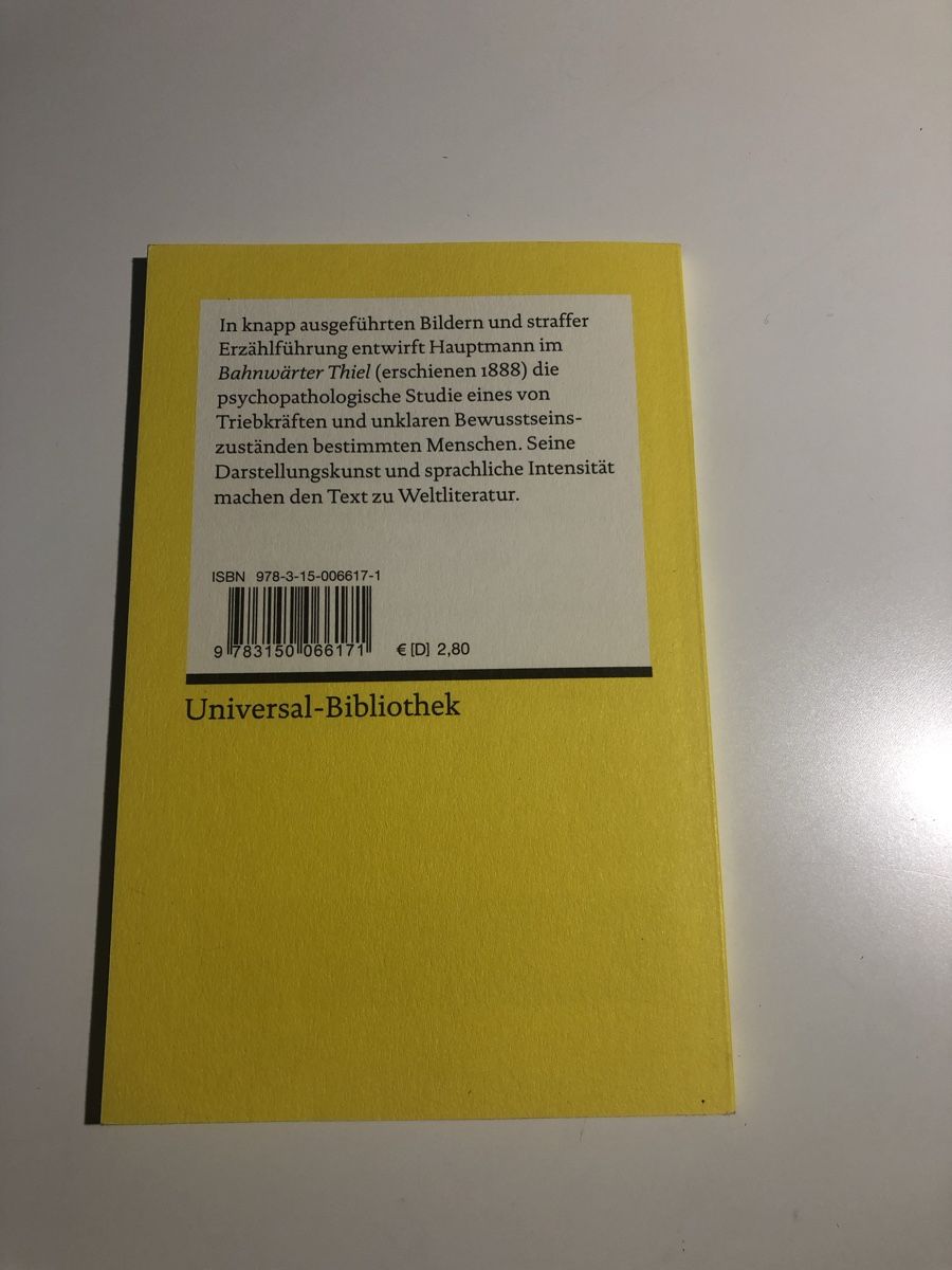 Libri: Gerhart Hauptmann / Bahnwärter Thiel – Nuovo (secondo la descrizione) da Zuchwil venduto da simge_1907 1