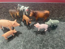 8 Bauernhof Tiere aus Kunststoff, Porto 3.40