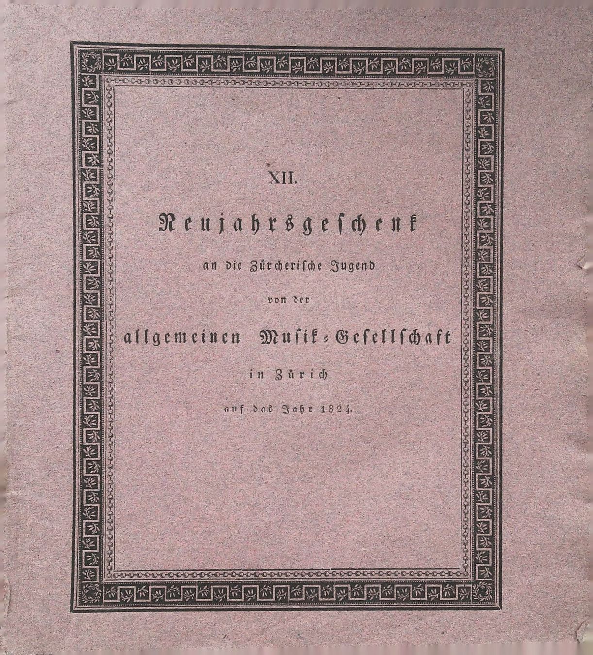Gravures: Lausanne Neujahrsblatt 1824 – D'occasion à Rafz par Helvet32 1