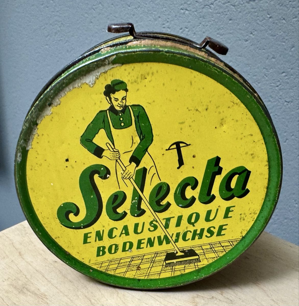 Barattoli: Alte Blechdose SELECTA Bodenwichse Mermod & Co. – Usato da Rothrist venduto da Luckywinner