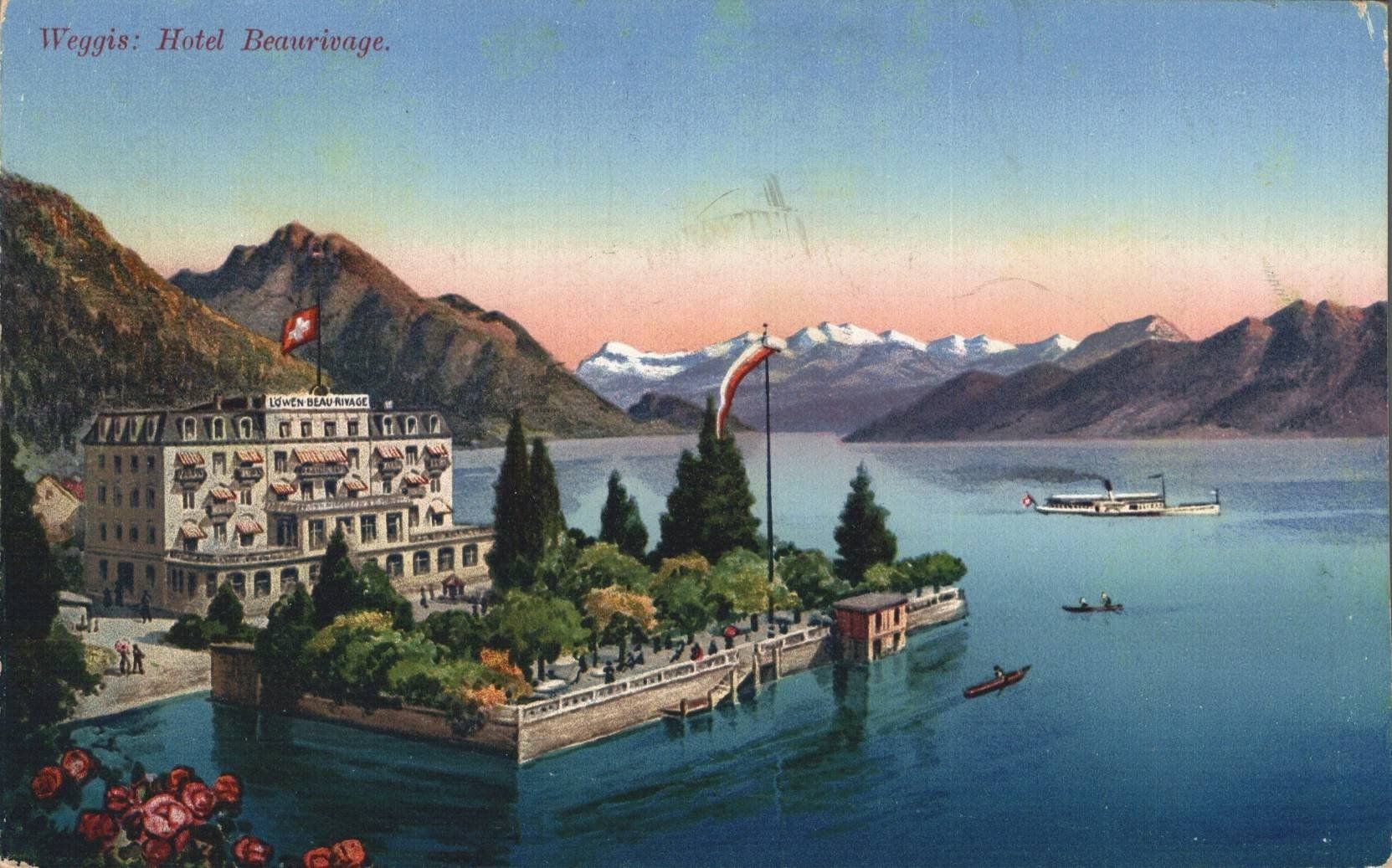 Cartoline postali: Alte Ansichtskarte Hotel Beaurivage Weggis – Usato da Oberkirch LU venduto da sa_kr