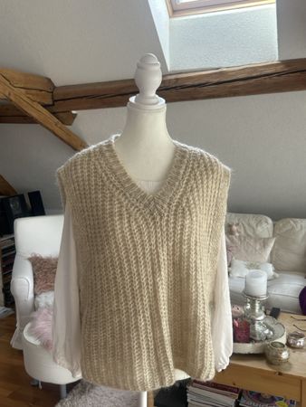 Lässige Strickweste von Lukao, beige, Gr. S, Top Zustand!