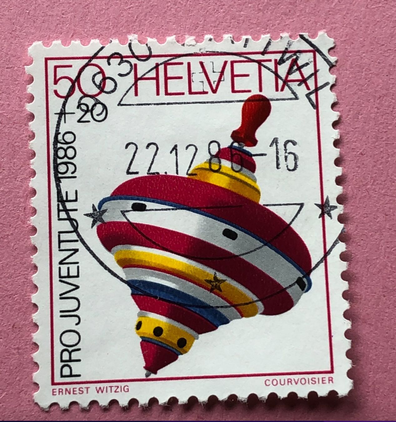 Alle Briefmarken: Nr.J 299 Kreisel Pro Juventute GESTEMPELT   – Gebraucht aus Aarau von Billa007