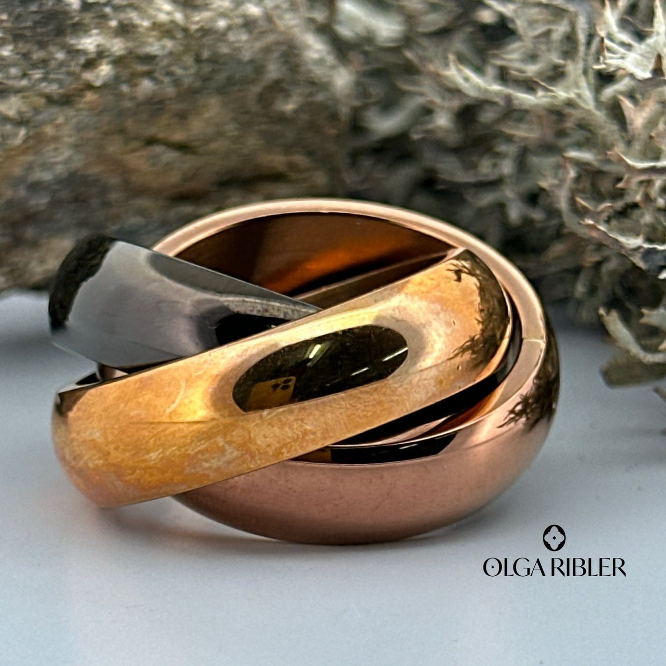 Olga Ribler Anelli: Edelstahl Wellen Ring 3color Grösse 62 – Nuovo (secondo la descrizione) da Luzern venduto da Schmuckoutlet 6