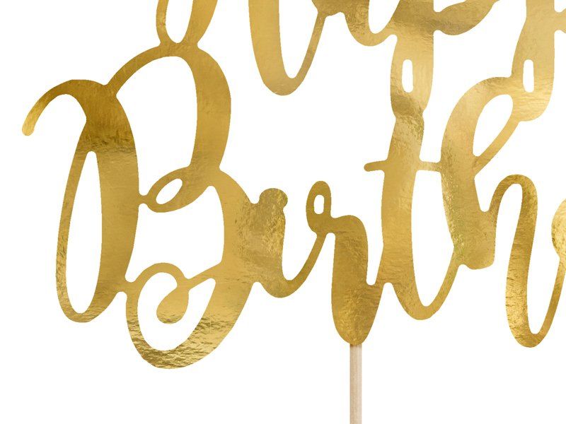 6 Stück Happy Birthday Cake Topper - Goldene Acryl Tortendeko Wiederverwendbar